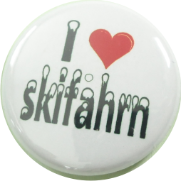 I love Skifahrn Button weiss